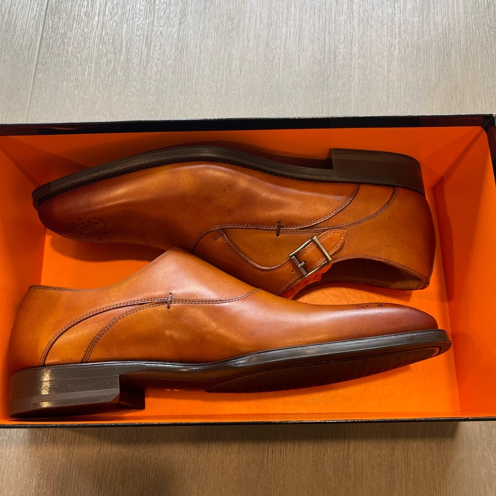 Magnanni Ress Monk Strap Leather Loafer Mens 10.5